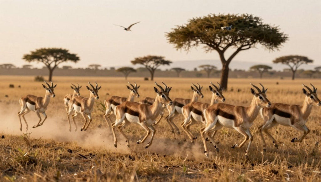 Fotopuzzel Gazelle 'Herd Stampede' | Liggend - Stukjes Geluk