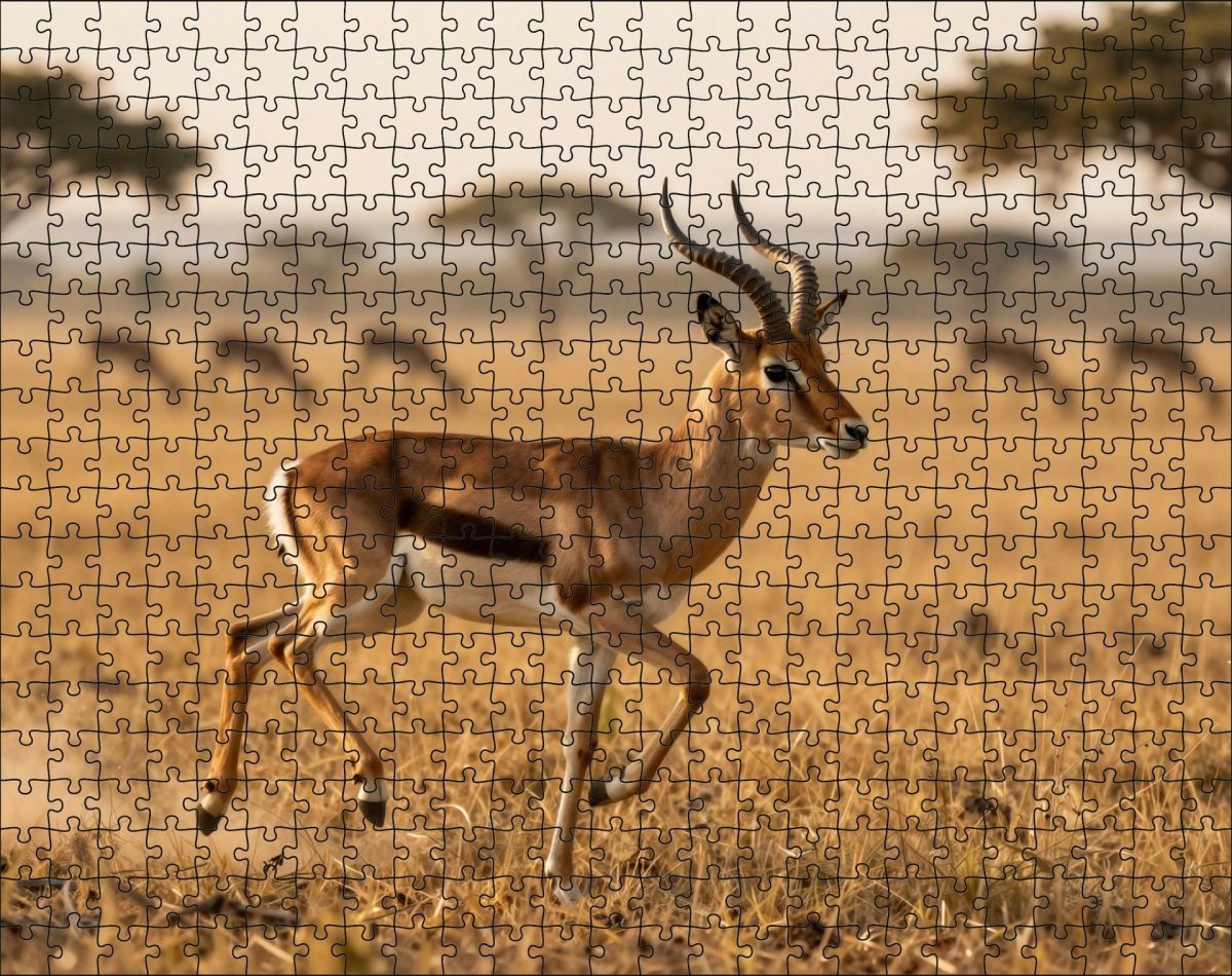 Fotopuzzel Gazelle 'Sunrise Sprint' | Liggend - Stukjes Geluk