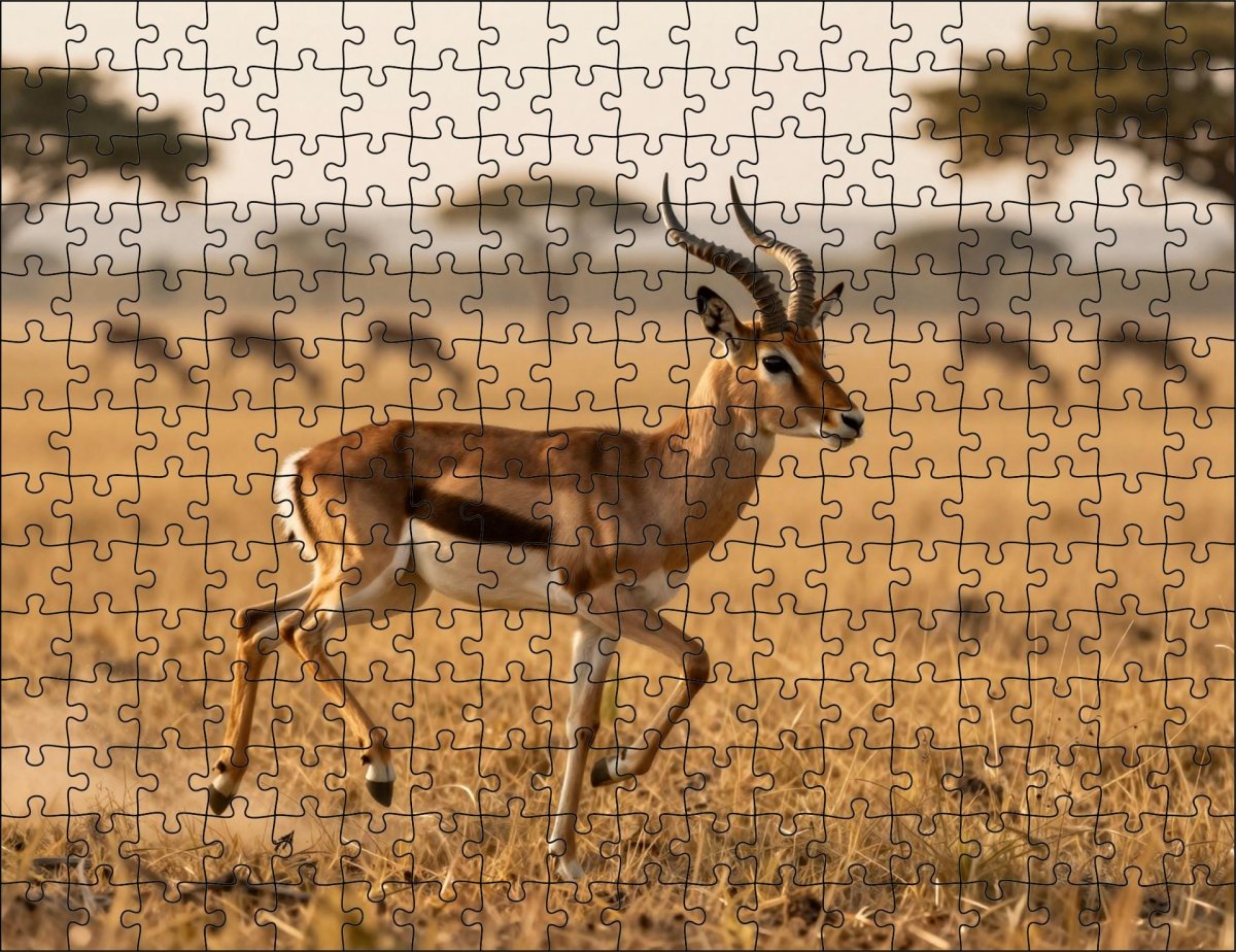 Fotopuzzel Gazelle 'Sunrise Sprint' | Liggend - Stukjes Geluk