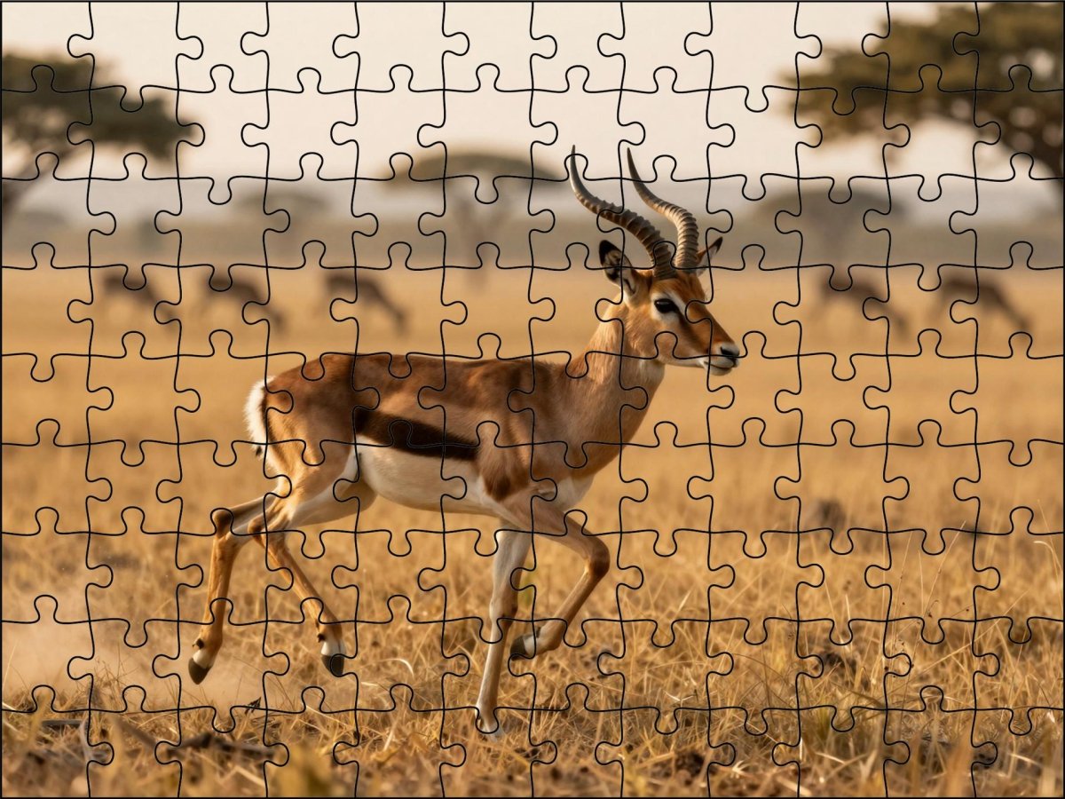 Fotopuzzel Gazelle 'Sunrise Sprint' | Liggend - Stukjes Geluk