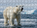 Fotopuzzel Ijsbeer 'Arctic Ocean Charge' | Liggend - Stukjes Geluk