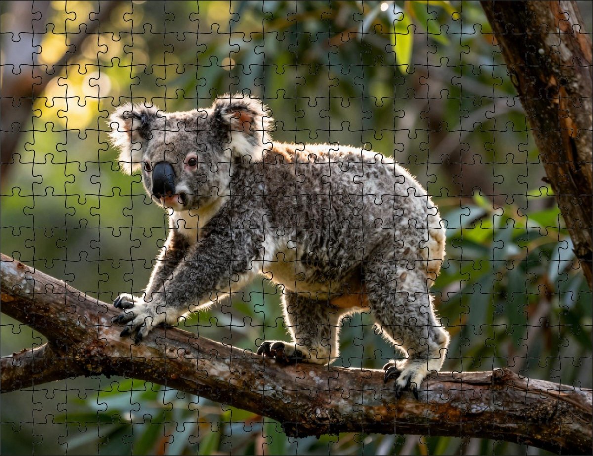 Fotopuzzel Koala 'Branch Run' | Liggend - Stukjes Geluk