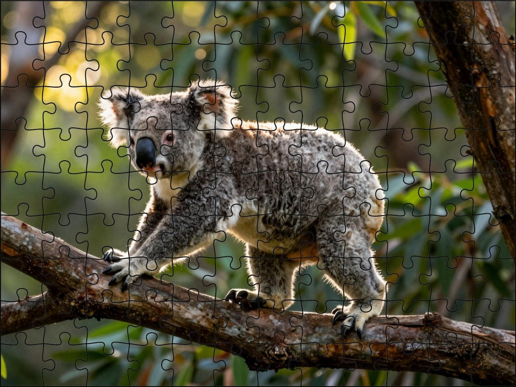 Fotopuzzel Koala 'Branch Run' | Liggend - Stukjes Geluk