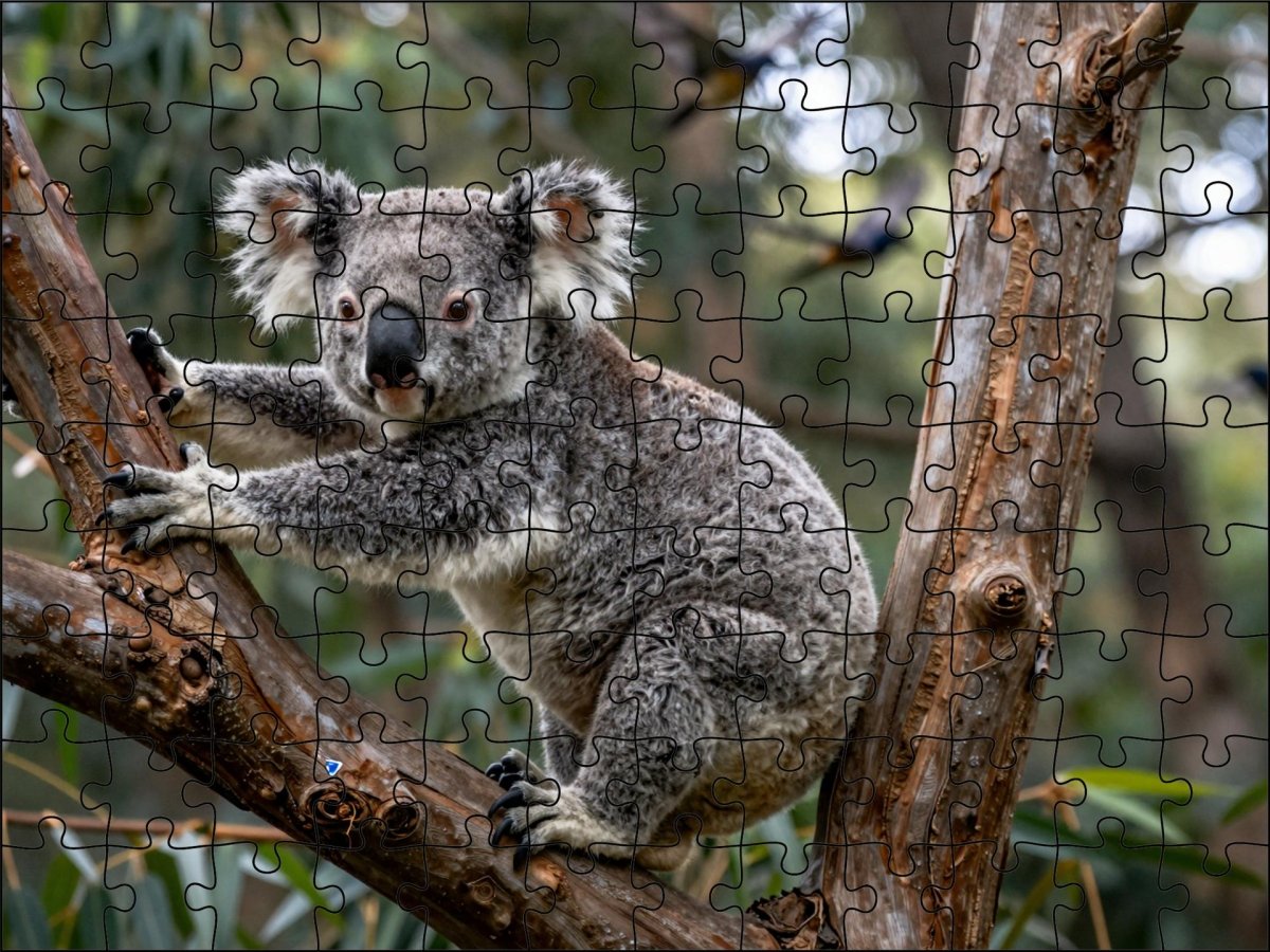Fotopuzzel Koala 'Forest Leap' | Liggend - Stukjes Geluk