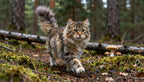 Fotopuzzel Noorse boskat in het bos | Liggend - Stukjes Geluk