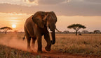 Fotopuzzel Olifant 'Dust Storm Charge' | Liggend - Stukjes Geluk