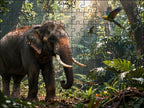 Fotopuzzel Olifant 'Jungle Breakthrough' | Liggend - Stukjes Geluk