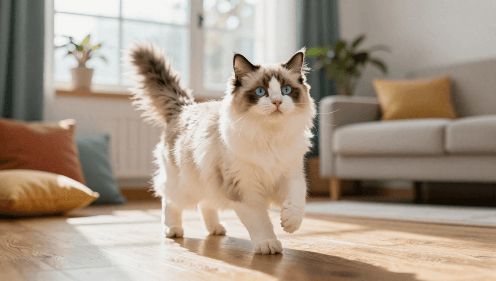 Fotopuzzel Ragdoll in de woonkamer | Liggend - Stukjes Geluk