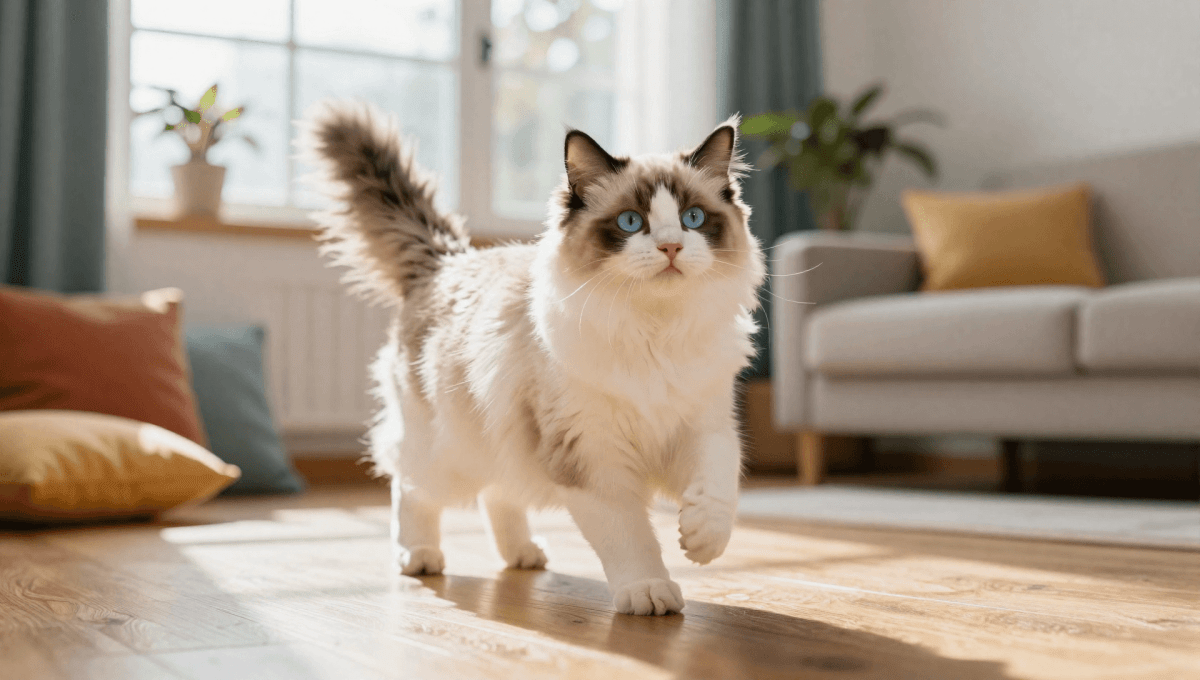 Fotopuzzel Ragdoll in de woonkamer | Liggend - Stukjes Geluk