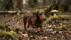 Fotopuzzel Teckel in het bos | Liggend - Stukjes Geluk