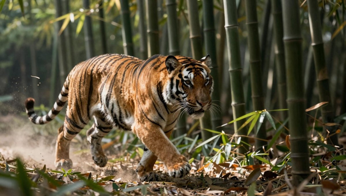 Fotopuzzel tijger 'Bamboo Forest Stalk' | Liggend - Stukjes Geluk