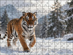 Fotopuzzel tijger 'Snowy Mountain Charge' | Liggend - Stukjes Geluk