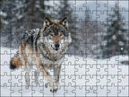 Fotopuzzel Wolf 'Snowstorm Charge' | Liggend - Stukjes Geluk