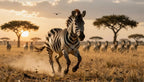 Fotopuzzel Zebra 'Savanna Stampede' | Liggend - Stukjes Geluk