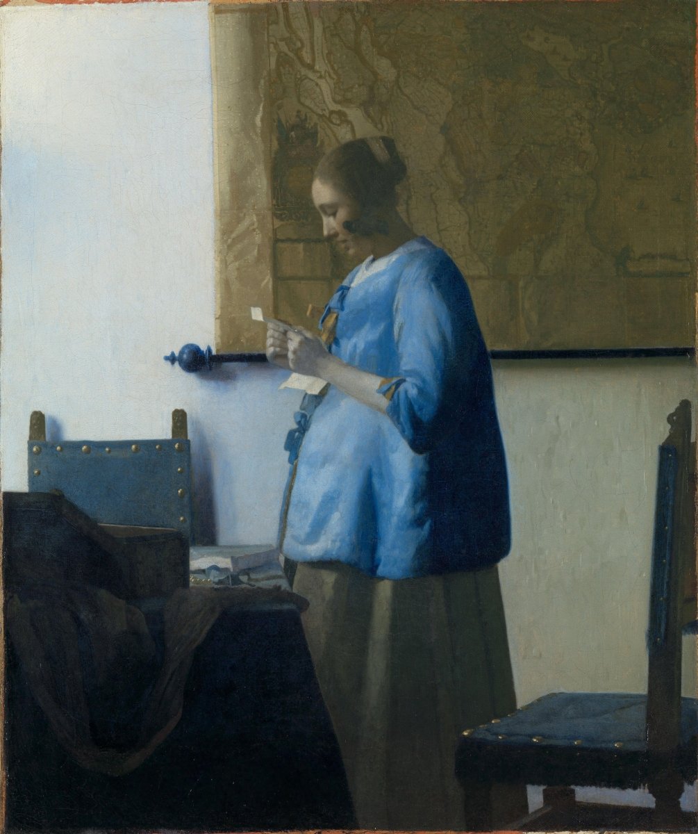 Kunstpuzzel "Brieflezende vrouw" van Johannes Vermeer | Staand - Stukjes Geluk