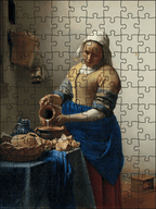 Kunstpuzzel "Het Melkmeisje" van Johannes Vermeer | Staand - Stukjes Geluk
